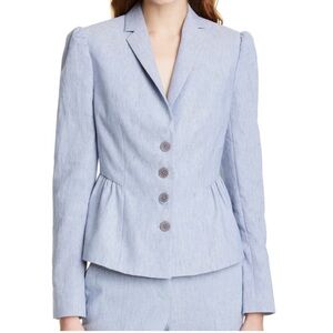 Rebecca Taylor Tailored Linen Blend Peplum Jacket Size 0